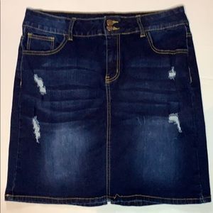 Sandpiper Distressed Denim Skirt